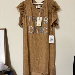 Trendy Kids Brown Dress with Silver Accents